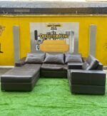 Neatly Used Exclusive Black Leather U Shaped Sofa Set - Image 3