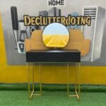 Brand New Black with Gold Steel Frame Console with Mirror