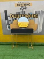Brand New Black with Gold Steel Frame Console with Mirror