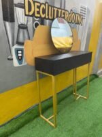Brand New Black with Gold Steel Frame Console with Mirror - Image 3