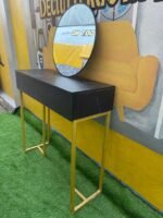 Brand New Black with Gold Steel Frame Console with Mirror - Image 2