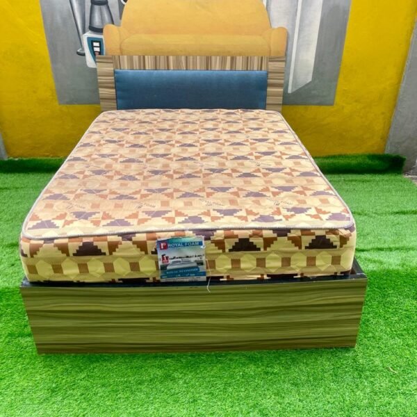 Neatly used 4.5by6 wooden bedframe with mattress