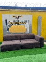 Neatly Used 2 Seater Brown Sofa - Image 4