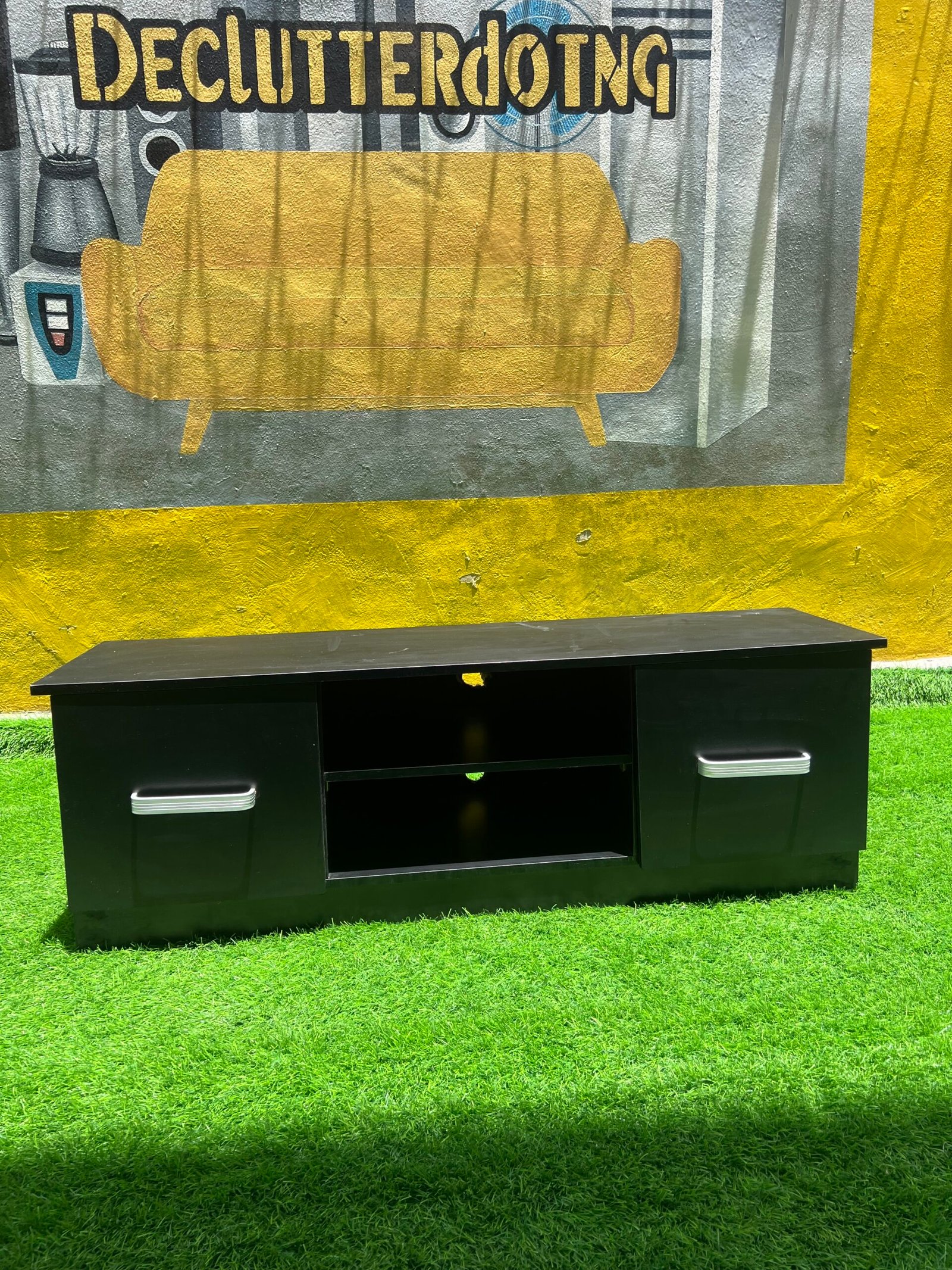 IMG_1902 Barely Used Top Quality Brown Tv Console - Image 1