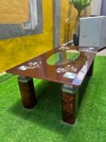 Barely Used Brown Tempered Glass Center Table - Image 3
