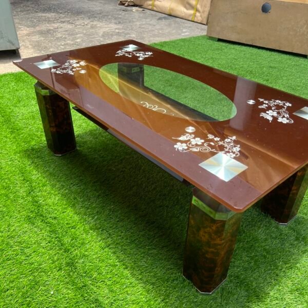 Barely Used Brown Tempered Glass Center Table