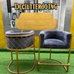 Barely Used Grey And Gold Make Up Chair