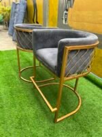 Barely Used Grey And Gold Make Up Chair - Image 4