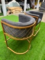 Barely Used Grey And Gold Make Up Chair - Image 2