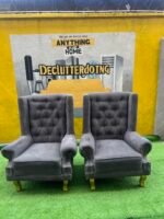 Neatly Used Grey Single Accent Chair