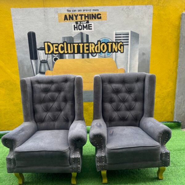 Neatly Used Grey Single Accent Chair