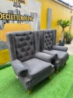 Neatly Used Grey Single Accent Chair - Image 5