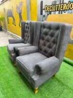 Neatly Used Grey Single Accent Chair - Image 4