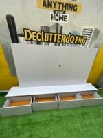 Barely Used White Tv Console With Wall Pannel - Image 12