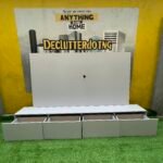 Barely Used White Tv Console With Wall Pannel