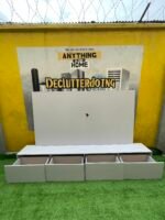Barely Used White Tv Console With Wall Pannel - Image 3
