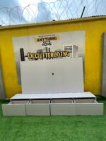 Barely Used White Tv Console With Wall Pannel - Image 8