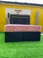 Barely Used 6by6 Black Sued Bedframe With Mattress And Two Side Drawers - Image 7