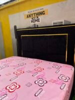 Barely Used 6by6 Black Sued Bedframe With Mattress And Two Side Drawers - Image 6