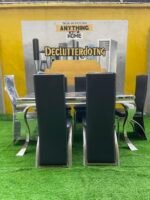 Neatly Used 6 Seater Marble Top Dinning Set(slightly peeled) - Image 4