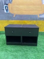 Barely Used 6by6 Black Sued Bedframe With Mattress And Two Side Drawers - Image 4