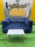 Relatively New 2 Seater Bin Bag Sofa With Mini Table - Image 8