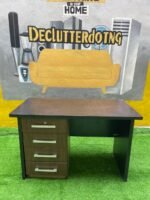 Barely Used Brown Top Quality Office Table With Chest Drawer - Image 9
