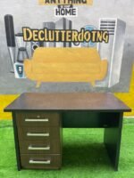 Barely Used Brown Top Quality Office Table With Chest Drawer - Image 5