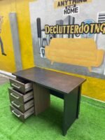 Barely Used Brown Top Quality Office Table With Chest Drawer - Image 6