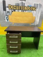 Barely Used Brown Top Quality Office Table With Chest Drawer - Image 7