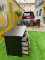 Barely Used Brown Top Quality Office Table With Chest Drawer - Image 3