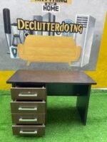 Barely Used Brown Top Quality Office Table With Chest Drawer