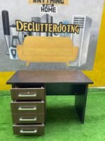 Barely Used Brown Top Quality Office Table With Chest Drawer - Image 10