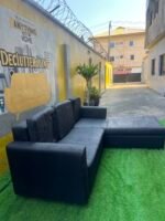 Neatly Used L Shape Black Sofa - Image 3