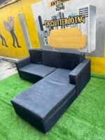 Neatly Used L Shape Black Sofa - Image 6