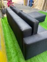 Neatly Used L Shape Black Sofa - Image 2