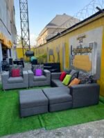 Neatly Used L Shape Sofa With 2 Single Seater, Ottoman And Throw Pillows - Image 7