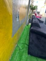 Neatly Used Black L Shape Sofa With Single Sofa Set - Image 4