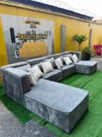 A month Used Top Quality 7 Seater U Shape Sofa Set With Exotic Throw Pillows - Image 8