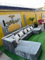 A month Used Top Quality 7 Seater U Shape Sofa Set With Exotic Throw Pillows - Image 7