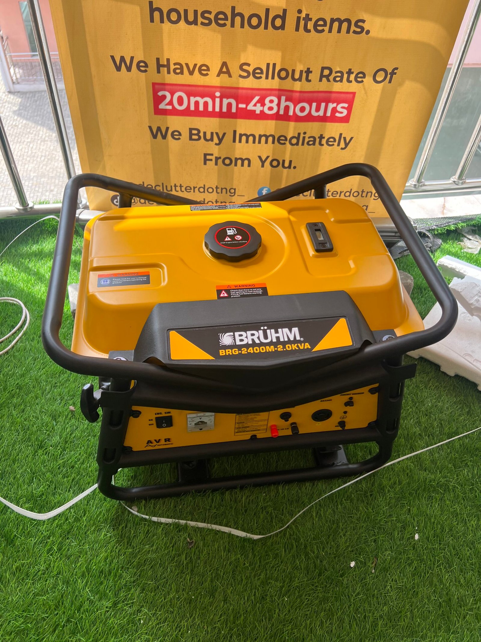 IMG_6769-scaled-1.jpeg Brand New 2.5KVA BRUHM GASOLINE GENERATOR(BRG-2400M) - Image 1