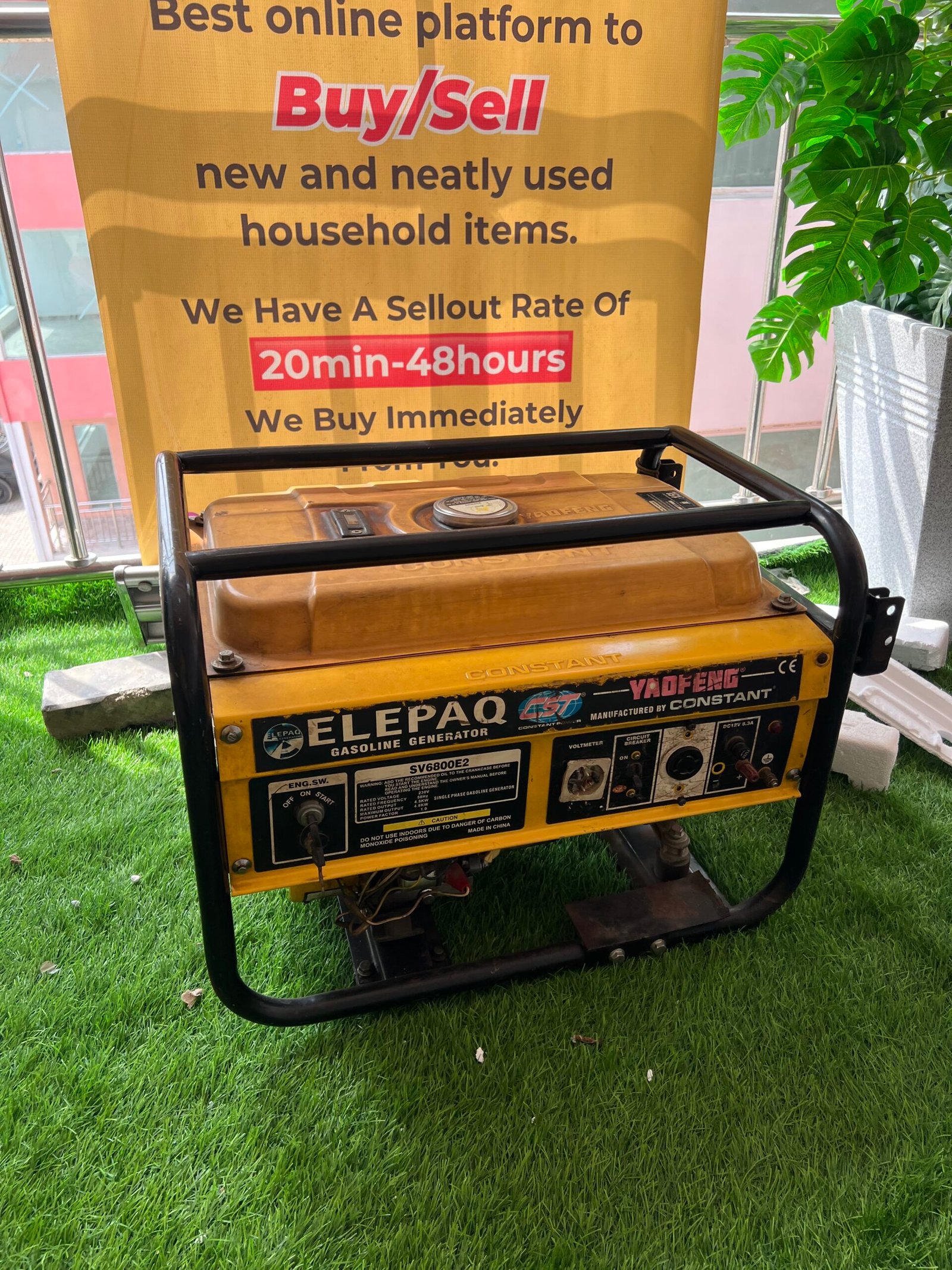 IMG_6780-scaled-1.jpeg Neatly Used 4.5KVA ELEPAQ GENERATOR-No handle (SV6800E2) - Image 1