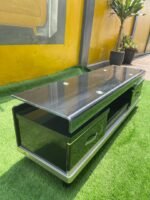 Barely Used Top Quality Glass Top Imported Tv Console - Image 6