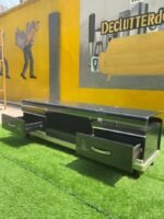 Barely Used Top Quality Glass Top Imported Tv Console - Image 2