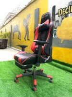 Neatly Used Red And Black Ergonomic Gaming Chair - Image 5