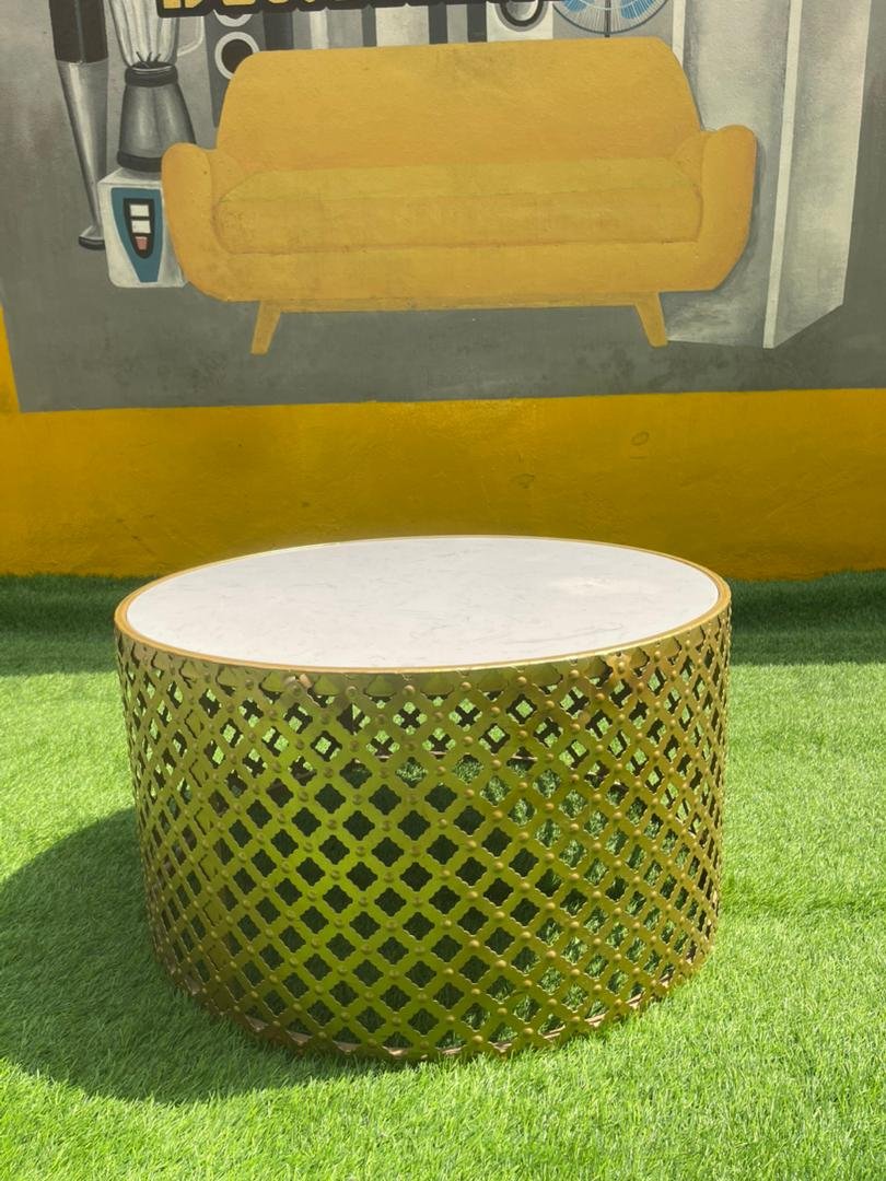 WhatsApp Image 2025-01-14 at 17.37.01 Neatly Used Top Quality Marble Top/Iron Bottom Center Table - Image 1