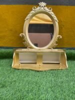 Barely Used Golden Floating Console With Mirror - Image 2