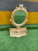 Barely Used Golden Floating Console With Mirror - Image 3