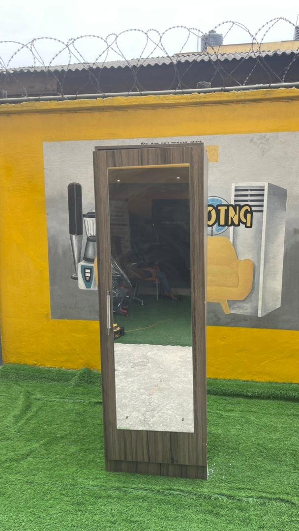 WhatsApp Image 2025-01-18 at 16.58.30 Barely Used Top Quality HDF Wood Wardrobe With Full Length Mirror - Image 1