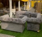 Barely Used Top Quality 7 Seater Chesterfield Sofa Set (3,2,2) - Image 6